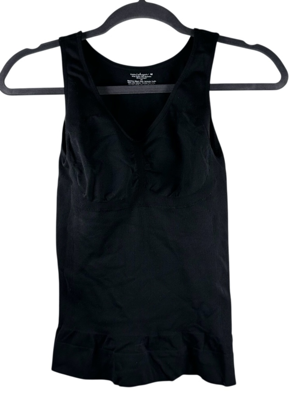Camishaper Basic Black Foundation Shapewear Tank Top Medium NWOT